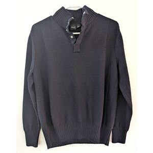 Boss Blue Zip Up Sweater Classic Ribbed Design Size M